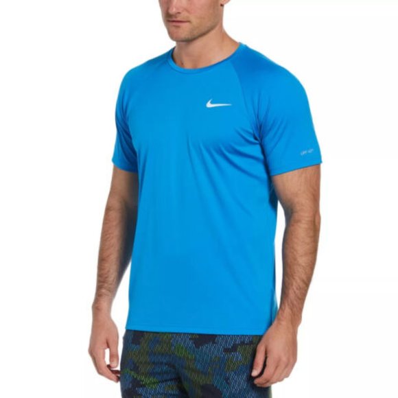 NWT NIKE MEN'S HYDROGUARD SWIM UPF 40+ T-SHIRT ROYAL BLUE - Picture 1 of 6